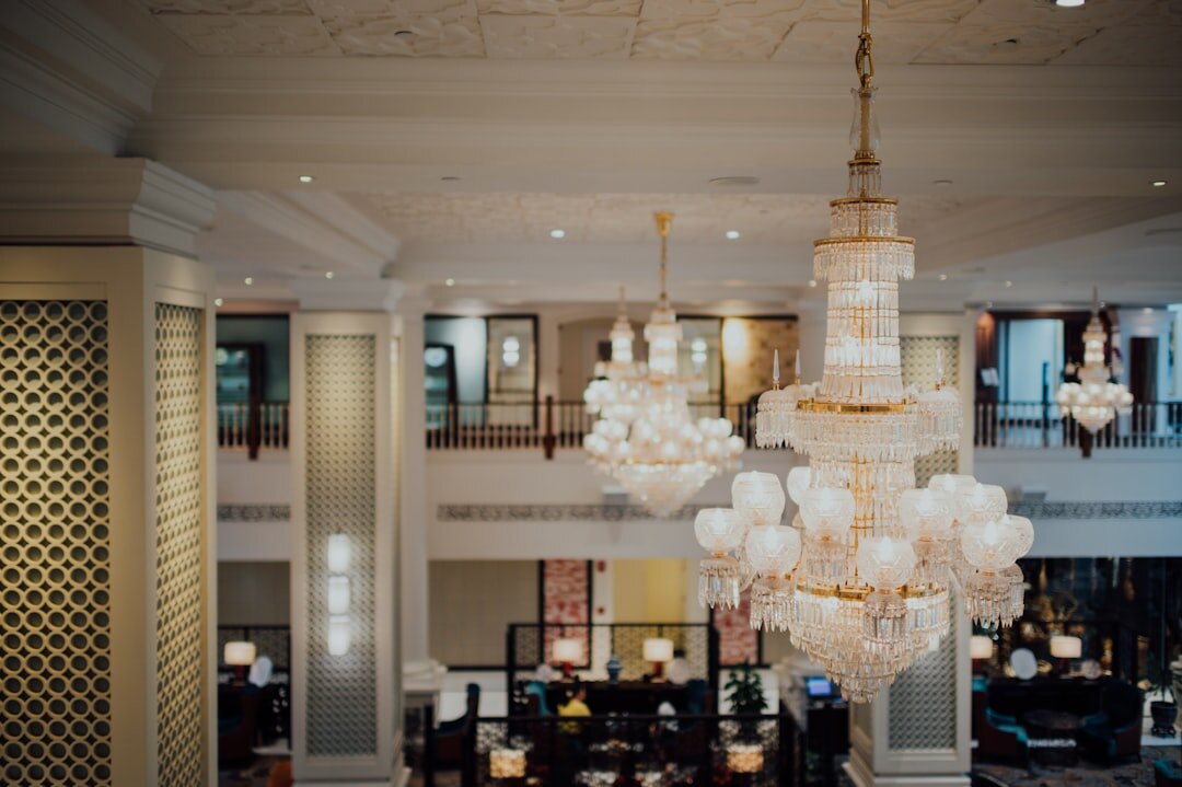 Boutique hotel lobby with modern Mediterranean design