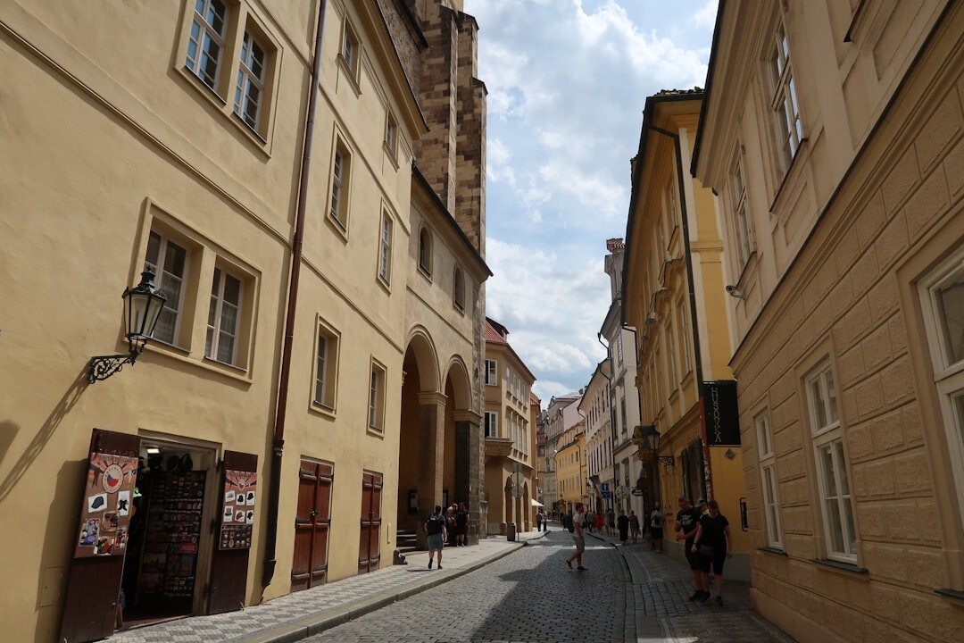 Varazdin baroque old town street with historic facades
