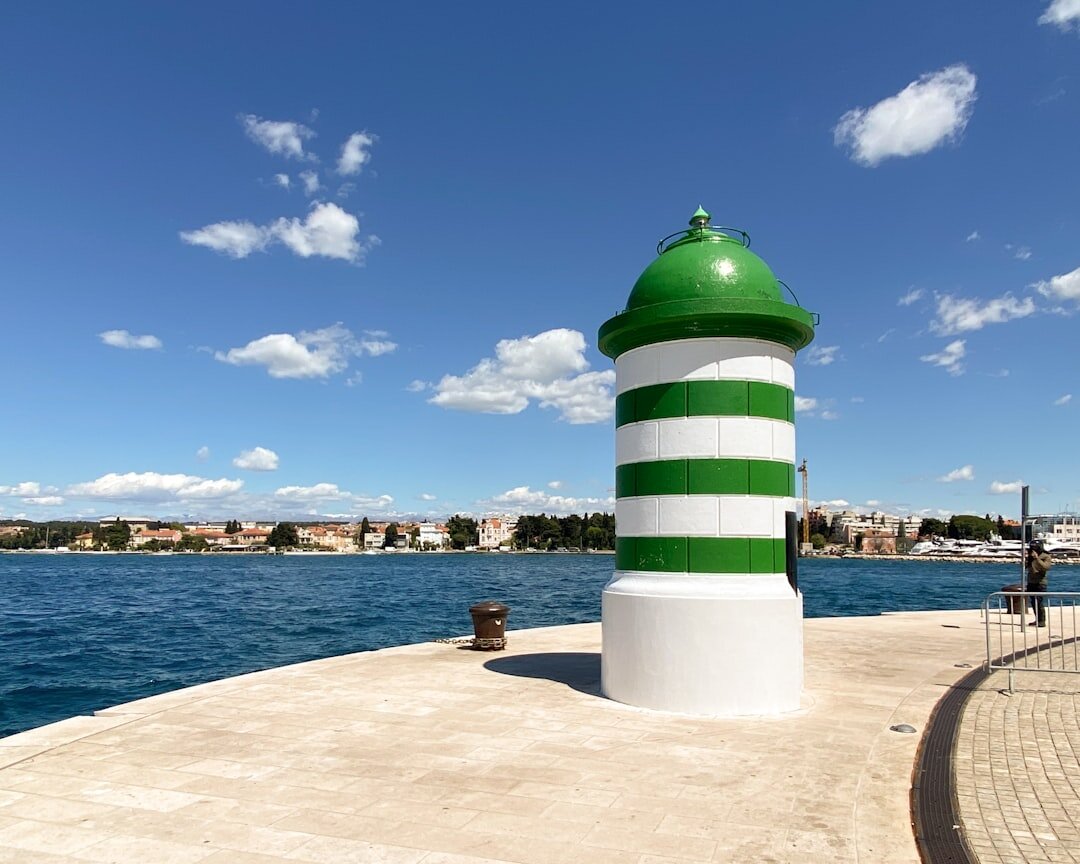 Zadar sea organ and waterfront at sunset