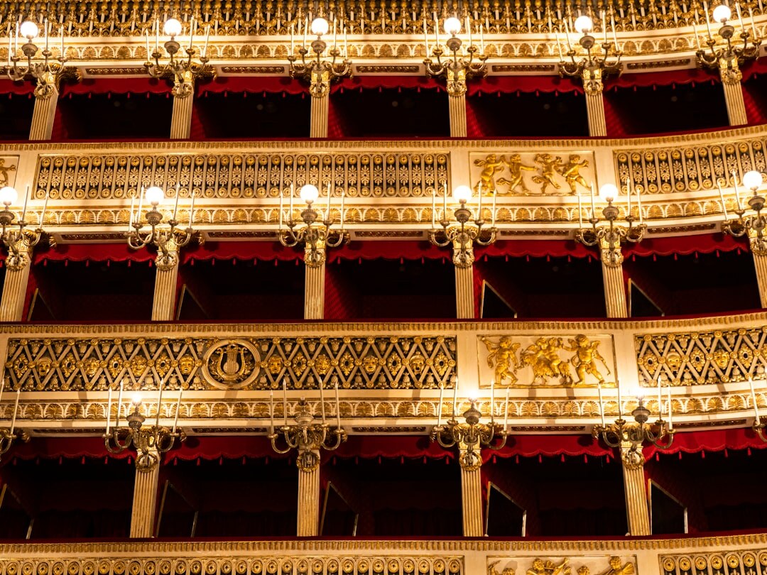 Interior of historic Croatian theatre with ornate balconies