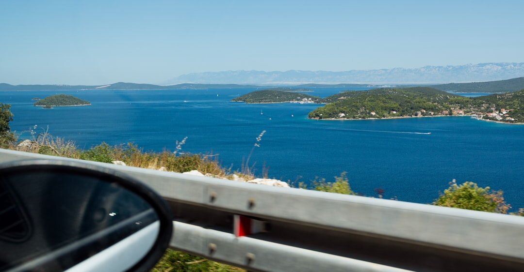 Scenic coastal driving route along the Croatian coast